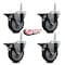 Service Caster 5 Inch Maroon Polyurethane Wheel Swivel 58 Inch Threaded Stem Caster Set with Brake SCC SCC-TS20S514-PPUB-MRN-PLB-58212-4 - alternate 3